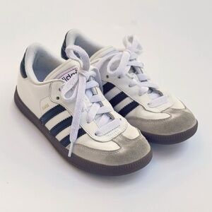 Adidas Kids Samba White and Black Shoes